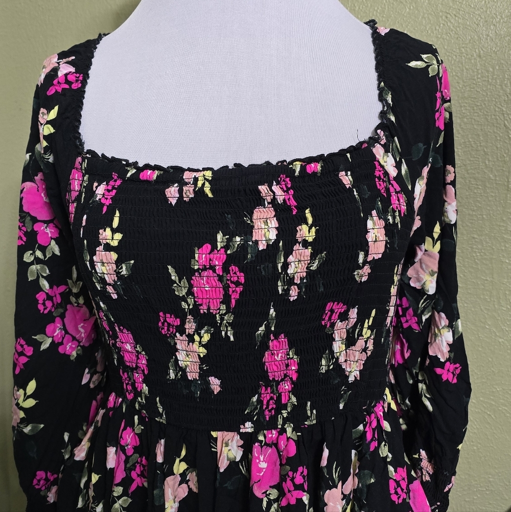 Torrid Floral Challis Smocked Dress - Picture 3 of 8
